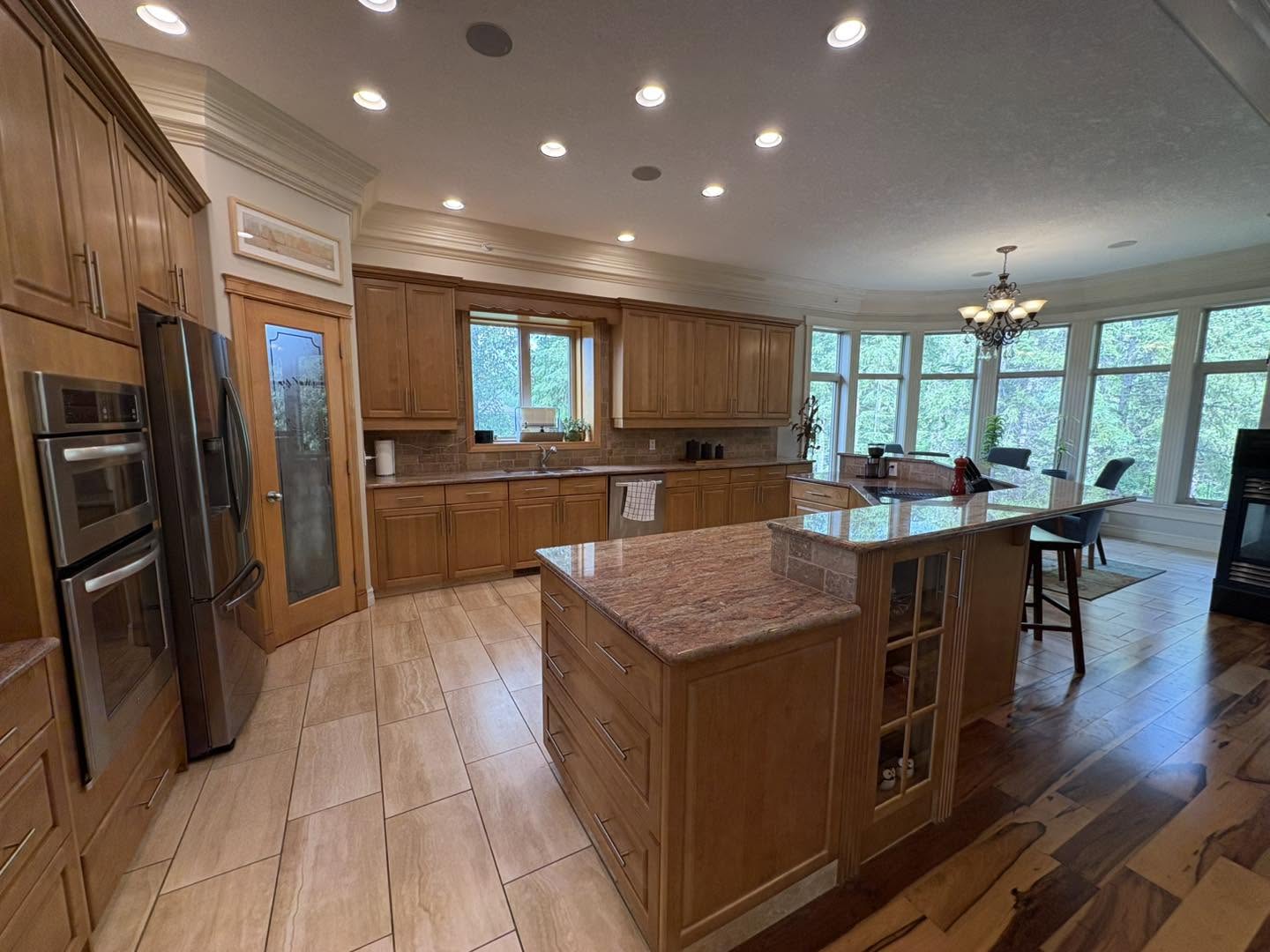 Expansive open-concept kitchen with island